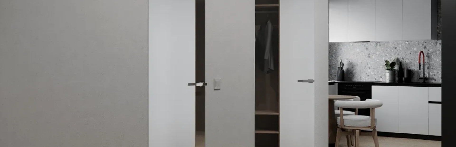 Двери скрытого монтажа PRESTIGE MIRROR 1